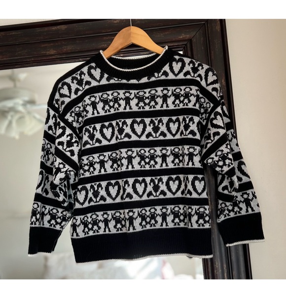 Vintage Sweaters - Vintage Justin Allen Heart / People Sweater Valentine’s Day